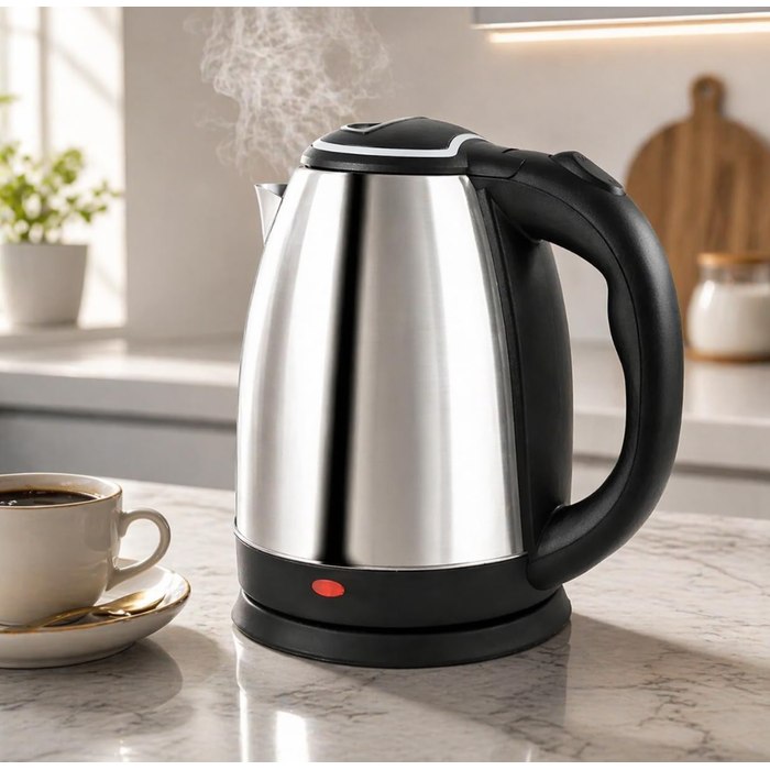 Chaleira Elétrica Inox 220V 1,8L Aquecimento Rápido Desligamento Automático