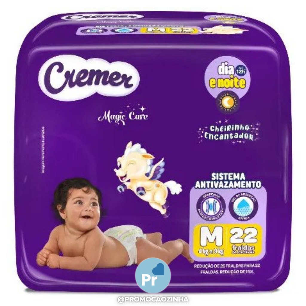 Fralda Cremer Magic Care M com 22 Unidades