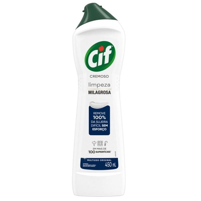 Cif Cremoso Limpeza Milagrosa Remove 100% Da Sujeira 450ml