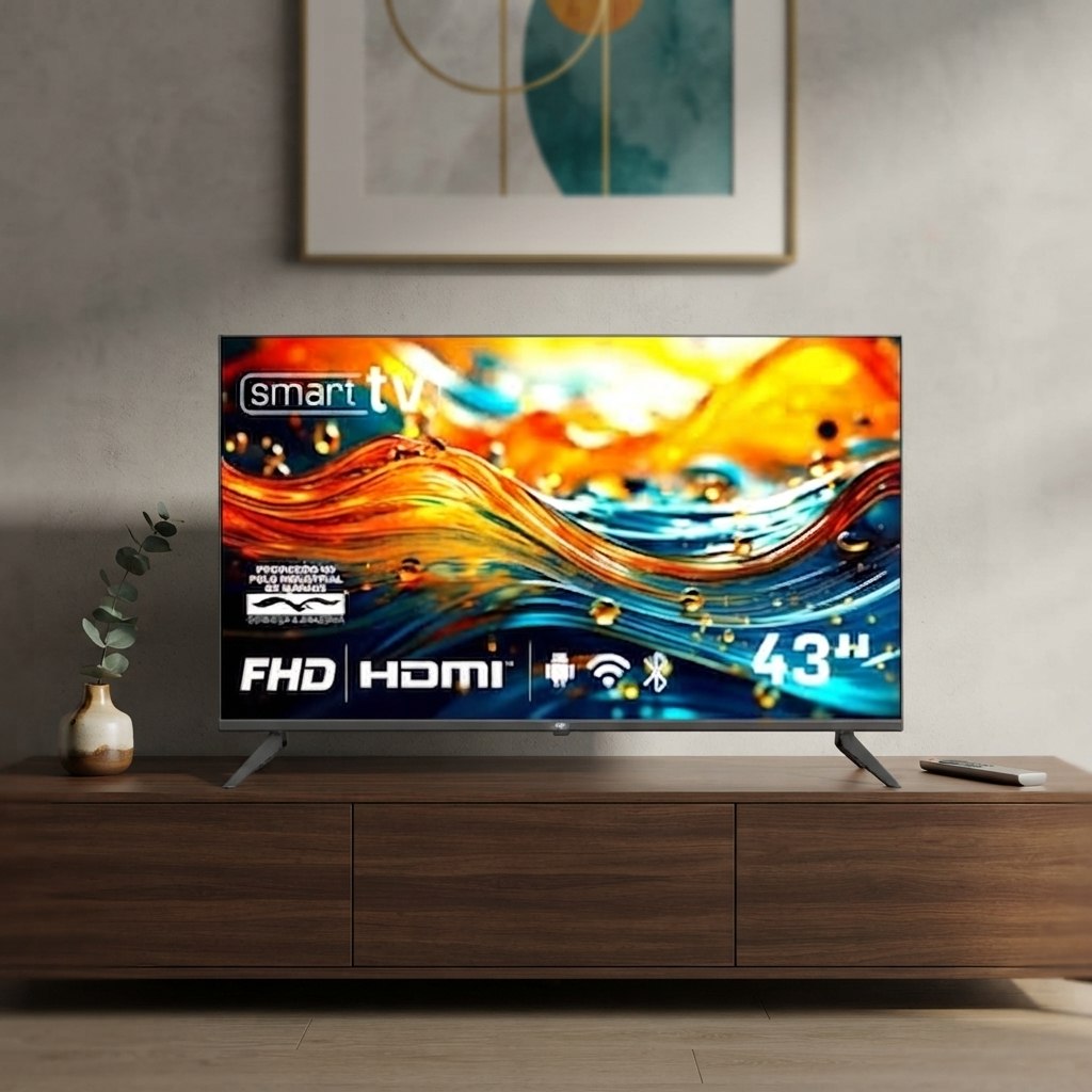 Smart Tv Hq 43" Full HD tela sem bordas Android 12 design Slim HQS43NKHM