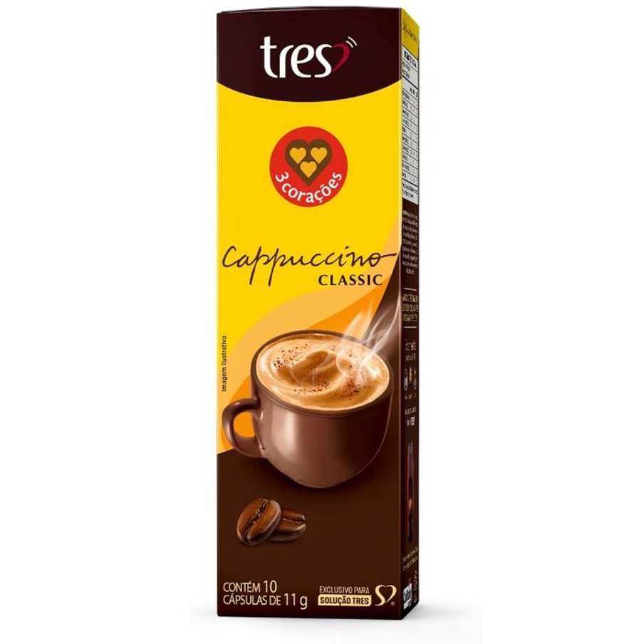 [3 UNIDADES] 3 Corações Capsula de Cappuccino Classic TRES - 10 unidades