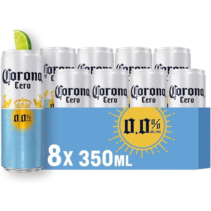 8 Cerveja Sem Álcool Corona Cero Sunbrew Lata 350ml