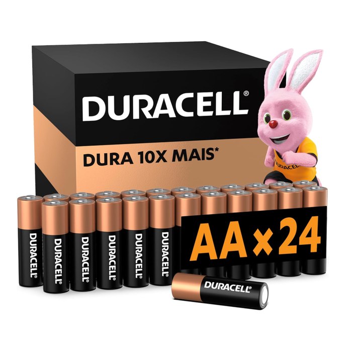 Duracell Pilhas Alcalinas AA Pequena Pack 24 Unidades