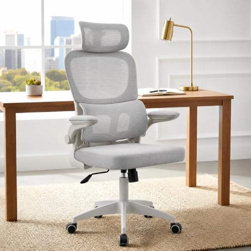Laruno Cadeira de Escritório Almirante C600 Mesh Reclinável Cinza 150Kg