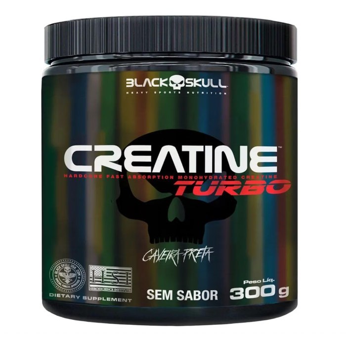 Creatine Turbo sem sabor Pote 300g Black Skull