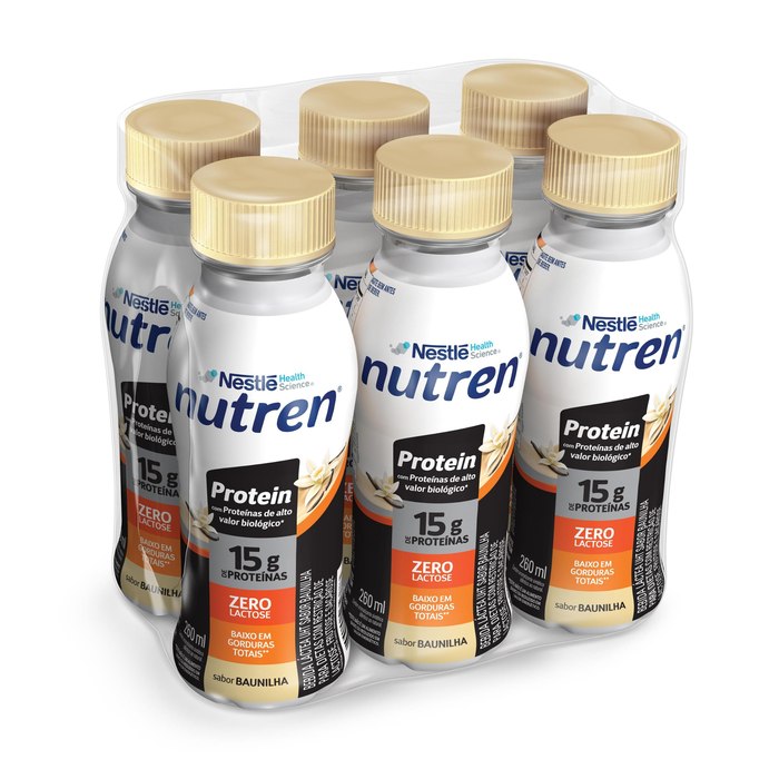 Bebida Láctea Nutren Protein Baunilha 260ml Pack com 6 Unidades