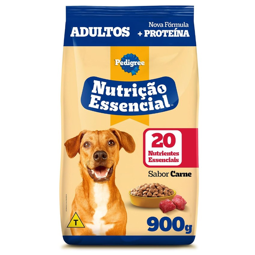 Ração Pedigree Nutrição Essencial Carne Para Cães Adultos 900g