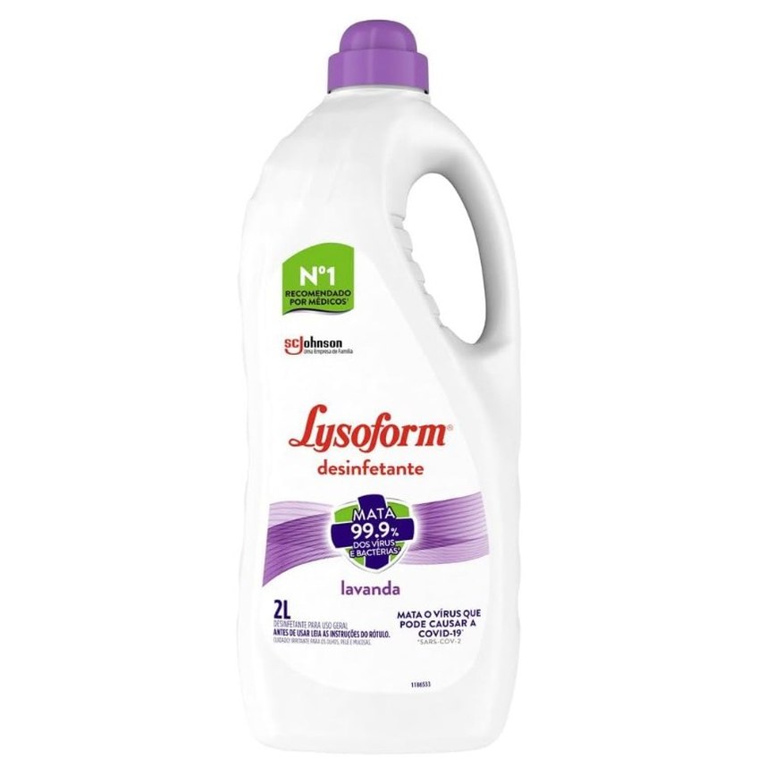 Lysoform Lavanda Desinfetante Líquido Limpeza Pesada e Eficiente, 2L