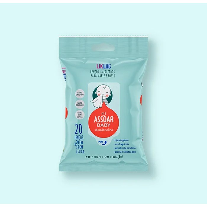Lenços Umidificados com Soro Fisiológico Assoar Baby Likluc
