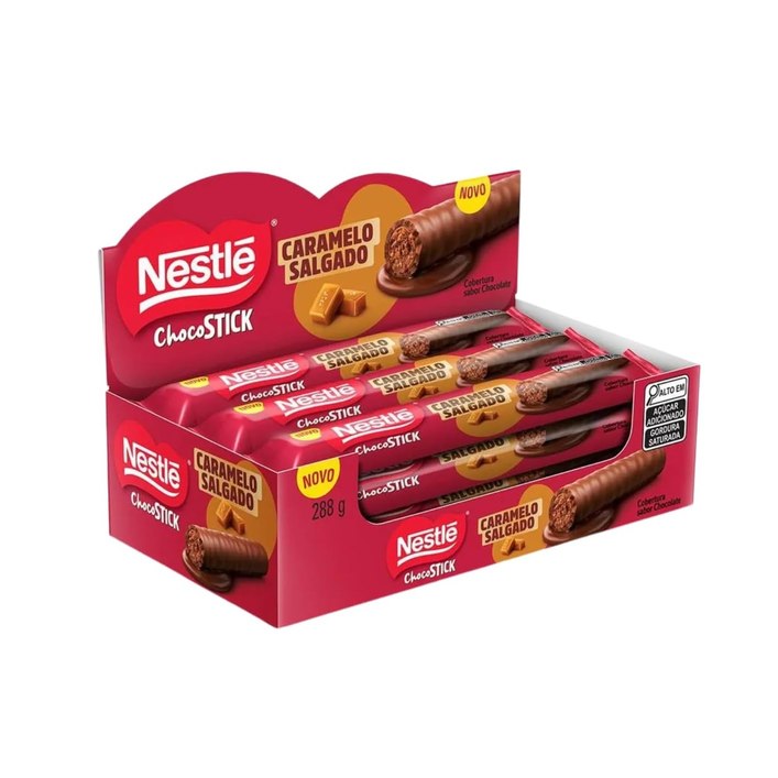 Chocostick Nestlé Caramelo Salgado 24g 12 unidades