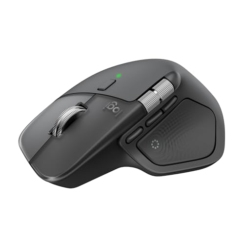 Mouse sem fio Logitech MX Master 4 com o Desempenho avançado e a Sensação tátil do Haptic feedback, Design ergonômico, Rolagem ultra rápida, Conexão USB-C ou Bluetooth, Windows, macOS - Grafite