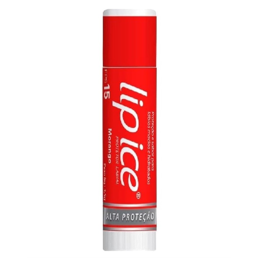 Lip Ice Protetor Labial Fps15 Protege e hidrata os lábios Morango 3.5G