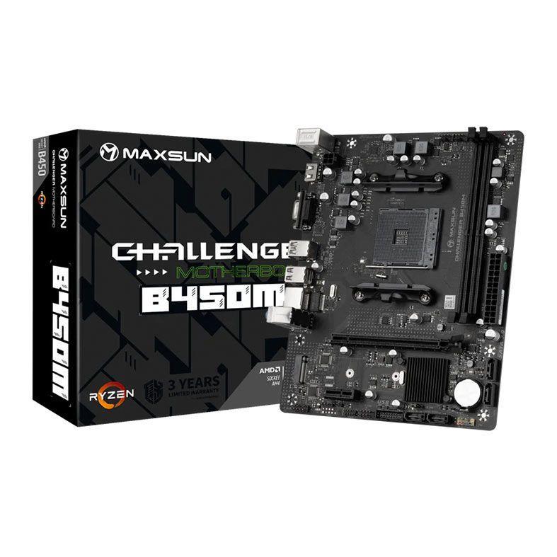 Placa-mãe Maxsun Challenger B450M AM4 DDR4