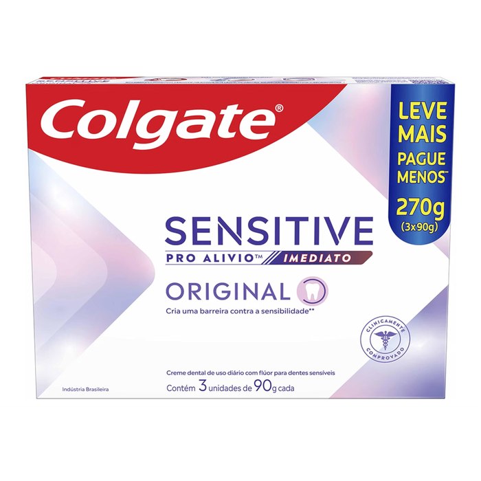 Colgate Sensitive Pro Alívio Imediato Creme Dental, 3x90g