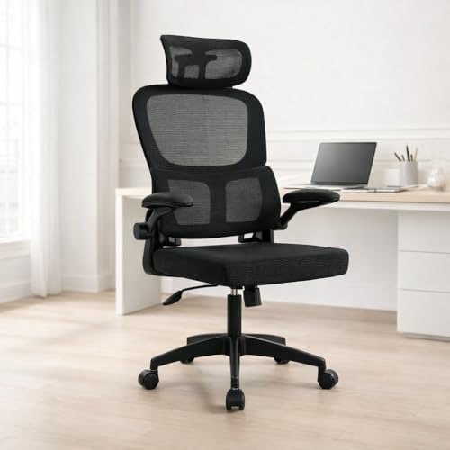 Cadeira Escritório Ergonômica Suporte Lombar Encosto Cabeça Regulável