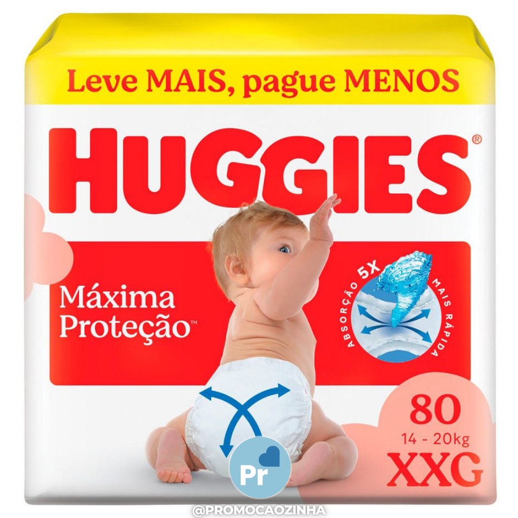 Fralda Huggies Supreme Care XXG com 80
