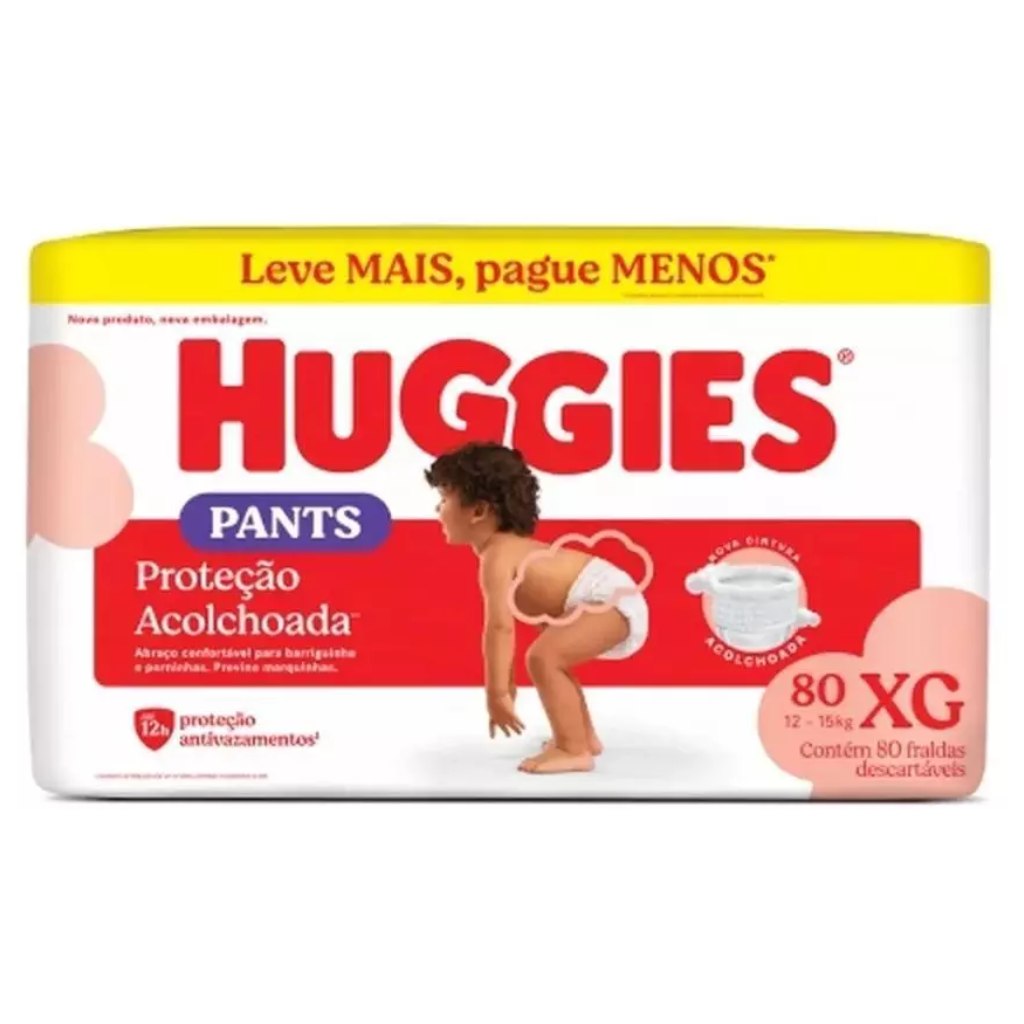 Fralda Huggies Supreme Care Roupinha XG com 80 Unidades
