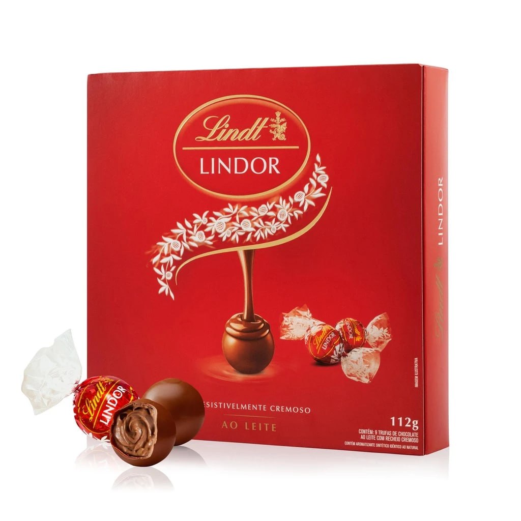 Caixa de Bombons Lindt Lindor ao Leite 112g - LOJA OFICIAL