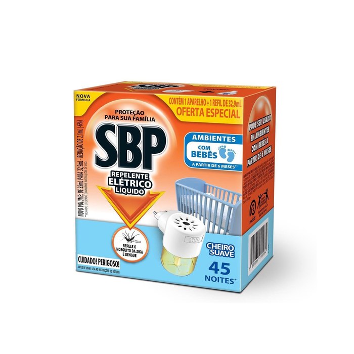 Repelente Elétrico Líquido SBP 45 Noites 35ml