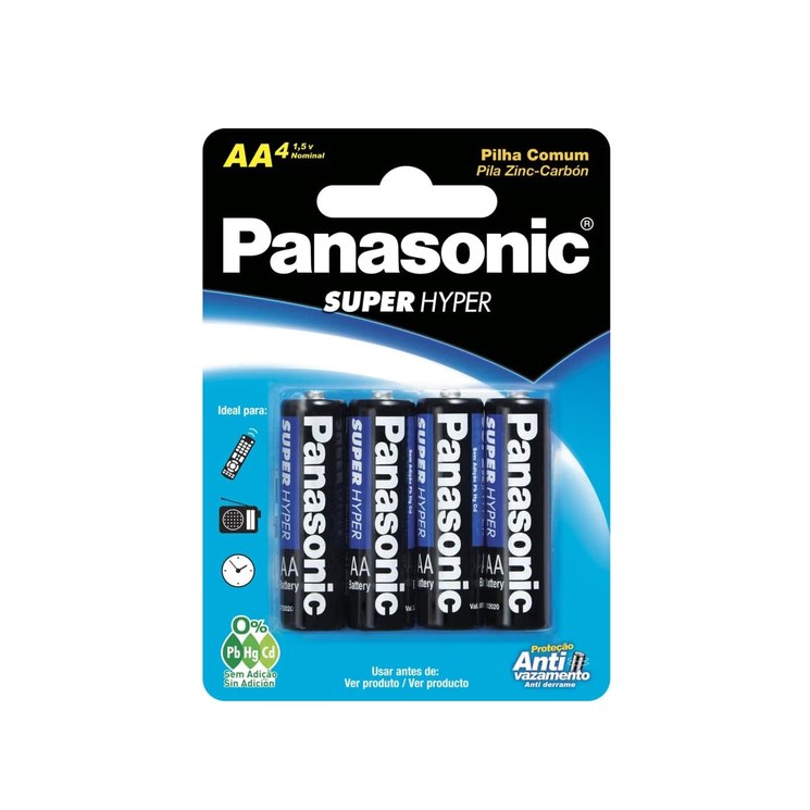 Pilha Panasonic Comum AA c/04 unidades