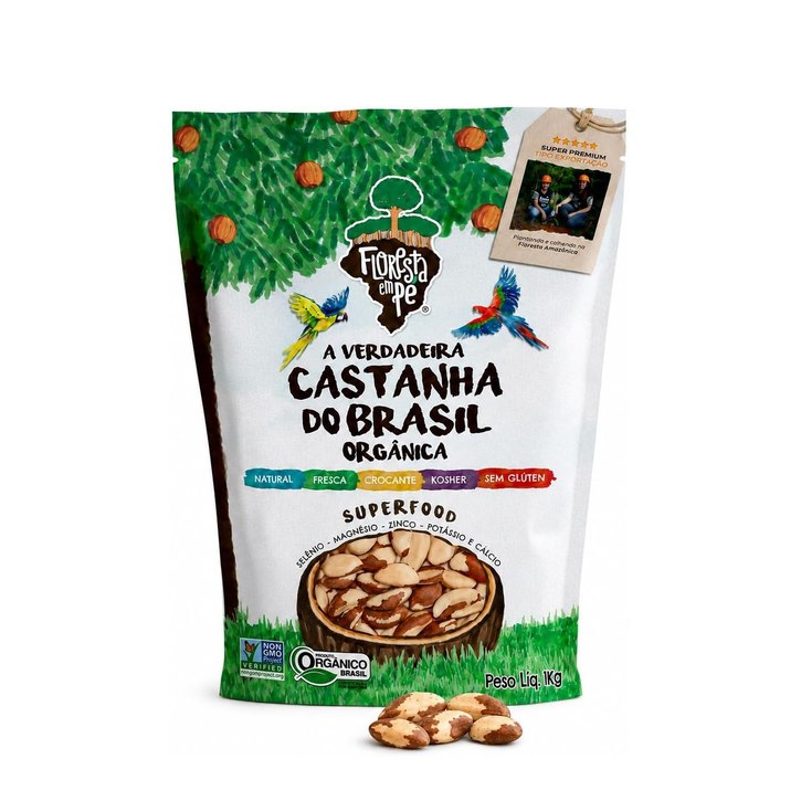 Castanha-do-Pará Orgânica Inteira Floresta em Pé 1kg
