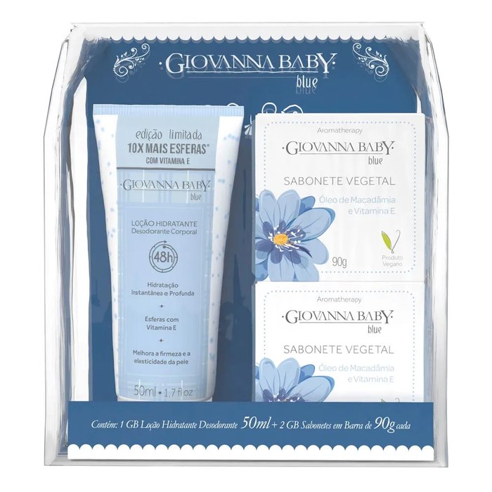 Kit Necessaire Giovanna Baby Locao 50g + 2 Sabonete 90g Blue
