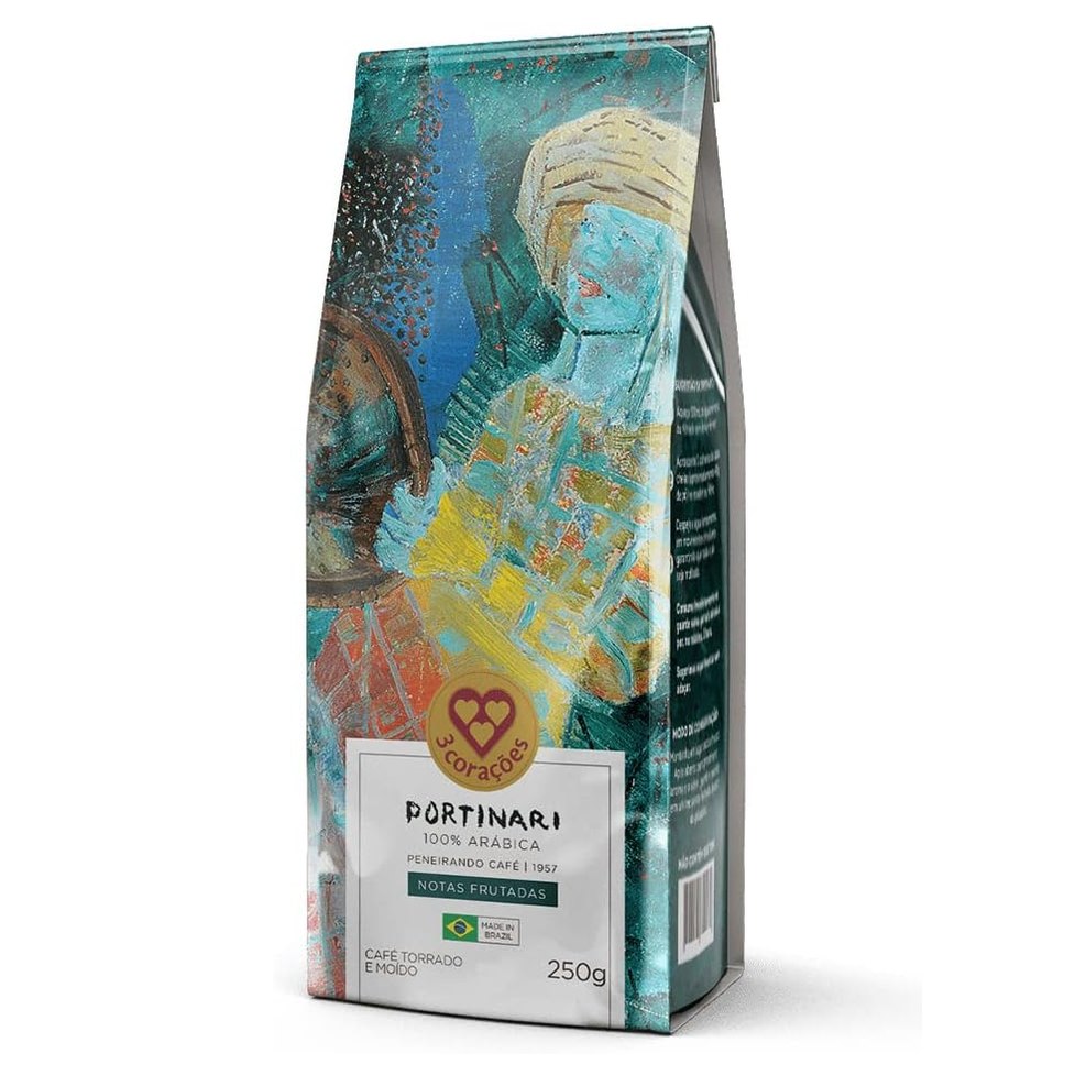 3 Corações Café Torrado e Moído Gourmet Portinari, Notas Frutadas, 250G