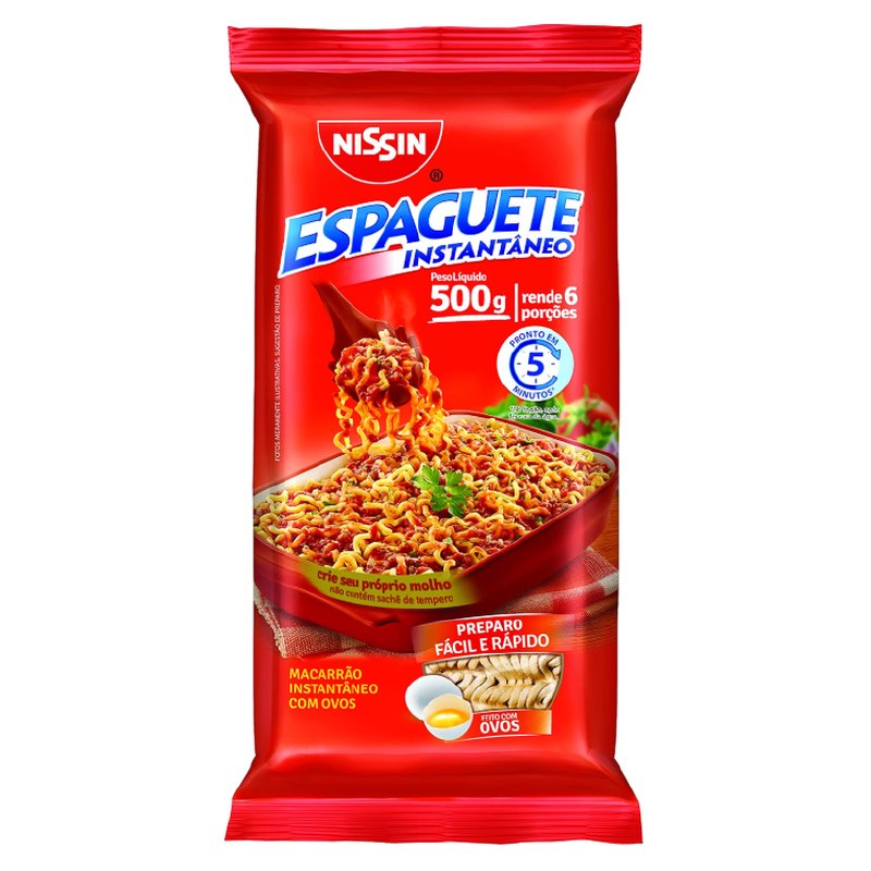 [2 UNIDADES] Macarrão Instantâneo Spaghetti T 500g Nissin