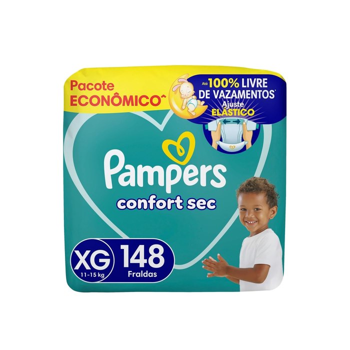 Fralda Pampers Confort Sec Tamanho XG 148 Unidades