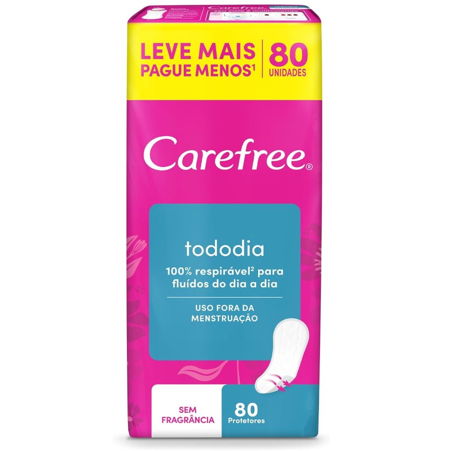 (3 UNIDADES) Protetor Diário Carefree Todo Dia, 80 Unidades
