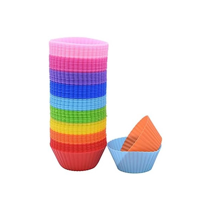 Kit 12 Formas Silicone Cupcake Bolo Muffin Assadeira Airfryer