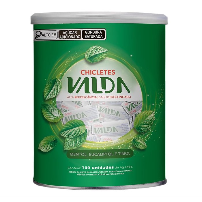 Pastilhas Valda Chiclete Valda Tablete Classic 100 Unidades 4G Cada