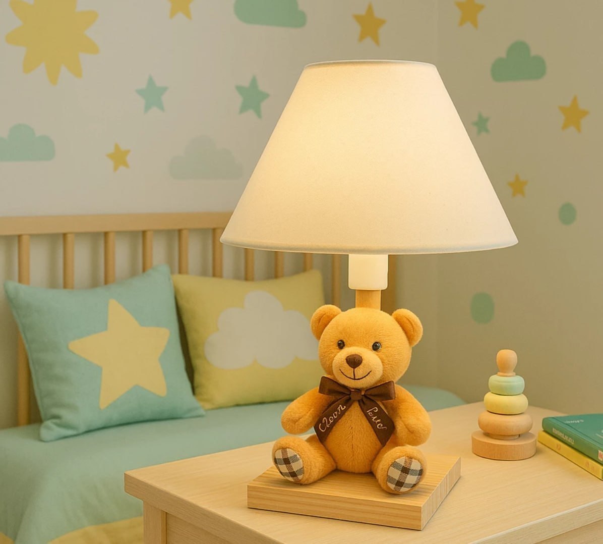 Abajur Infantil Luminária Quarto Bebê Ursinho