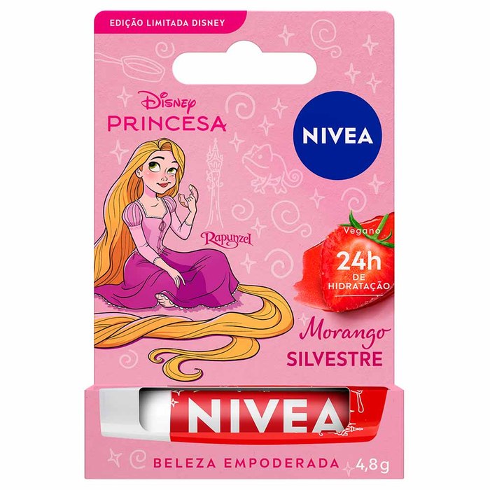 Hidratante Labial Nivea Morango Silvestre Ed. Limitada Rapunzel Disney Princesa 4,8g
