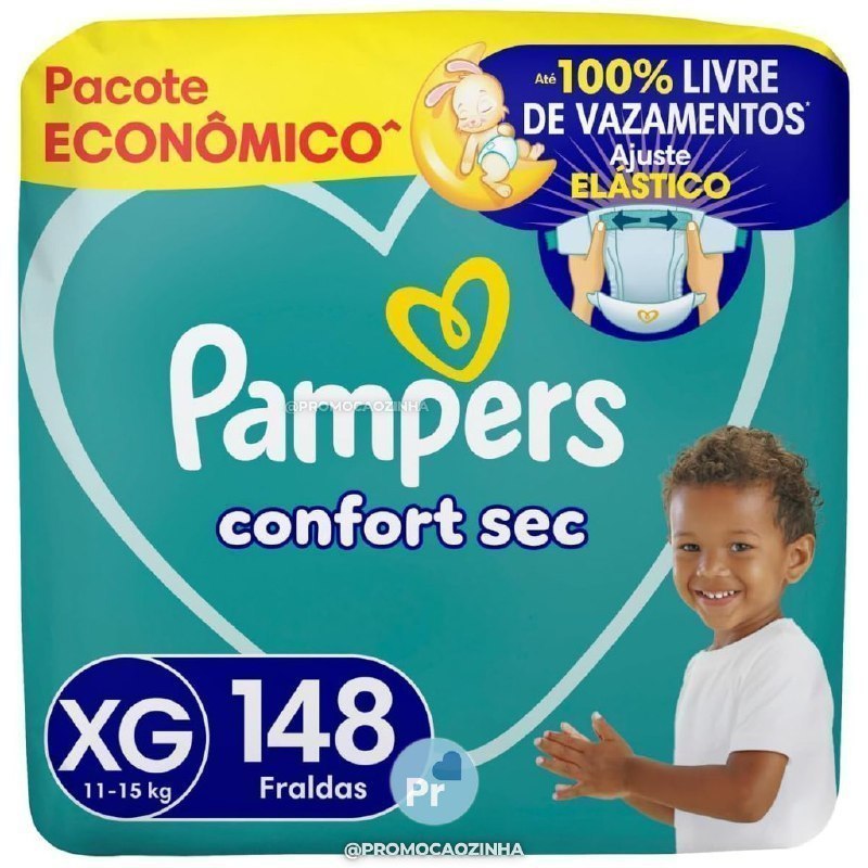 Fralda Pampers Confort Sec XG com 148 Unidades