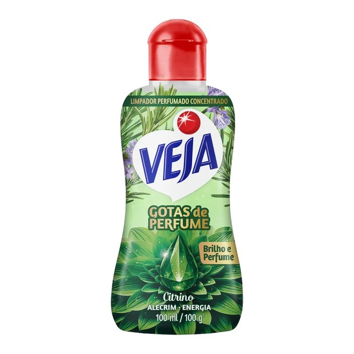 Limpador Perfumado Concentrado Veja Gotas de Perfume Citrino Alecrim 100ml
