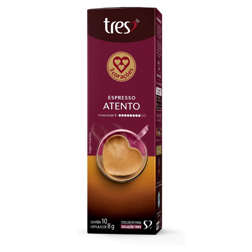 3 Corações Café Espresso Atento TRES - 10 unidades