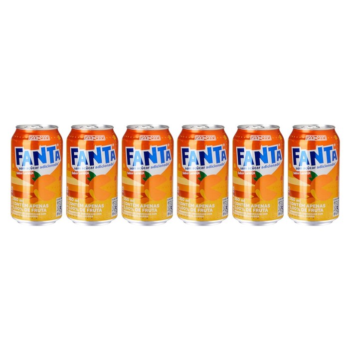 Pack de Fanta Laranja Zero lata 350ml 6 unidades