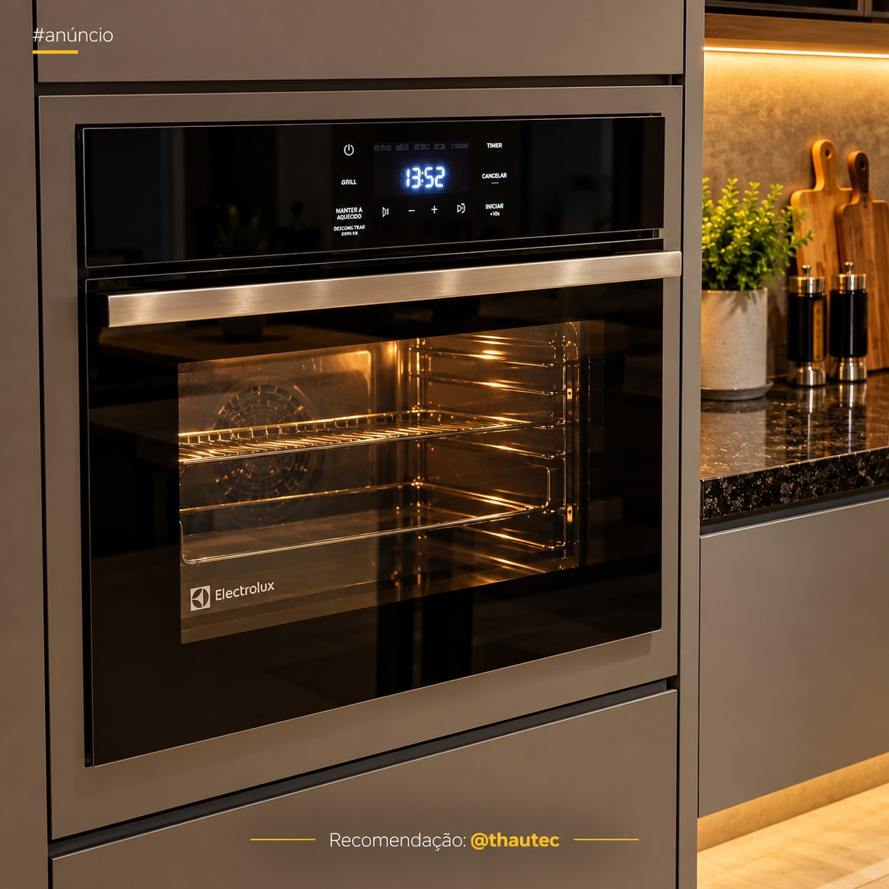 Forno de Embutir Elétrico Electrolux 50L Experience Air Fryer, PerfectCook360 e Painel Touch (OE5EA)