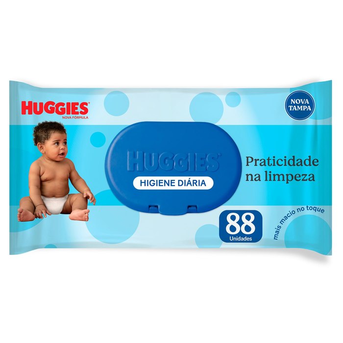 Lenços Umedecidos Huggies Higiene Diária Rendem 2x Mais 88 Un