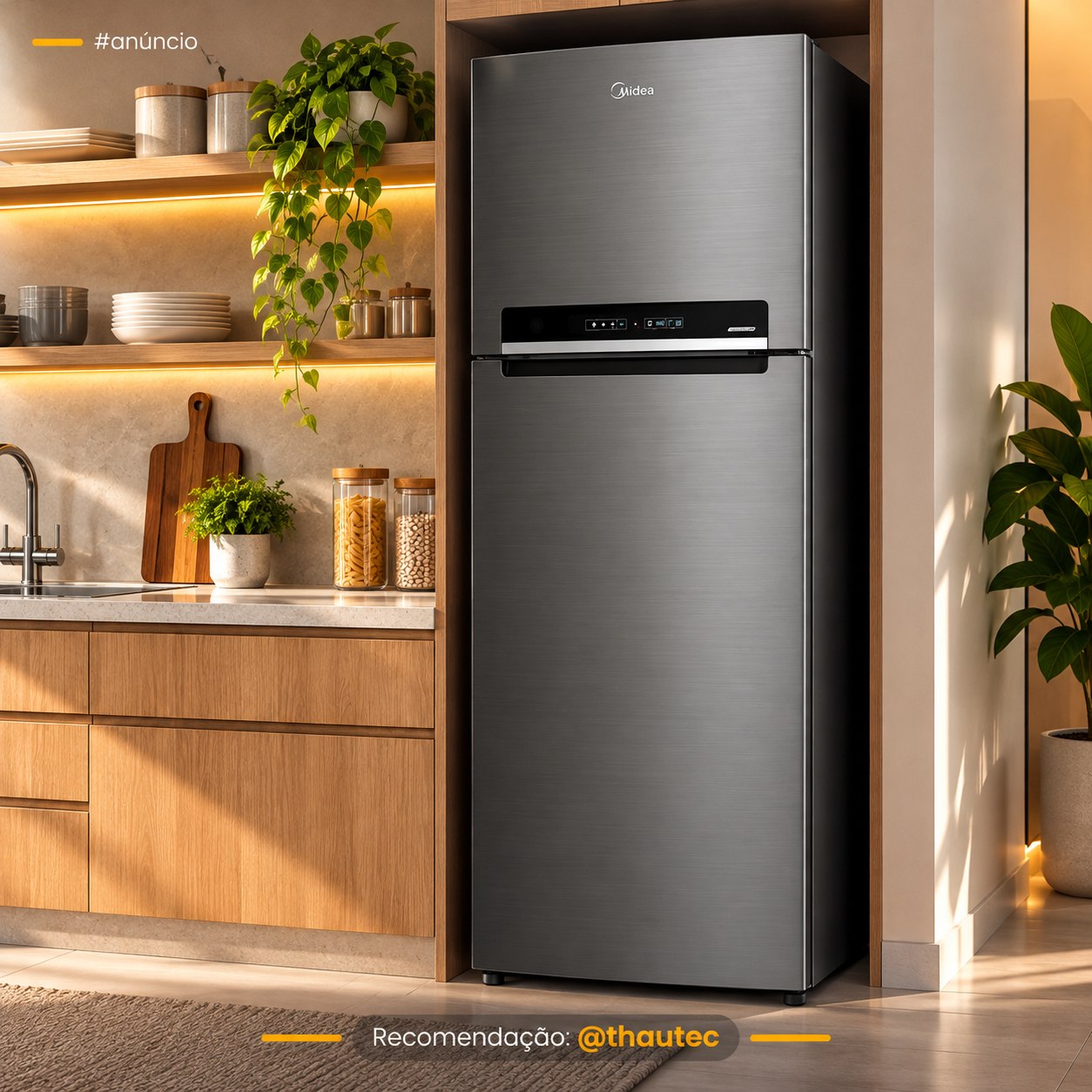Geladeira Frost Free Duplex 394L Inverter Midea