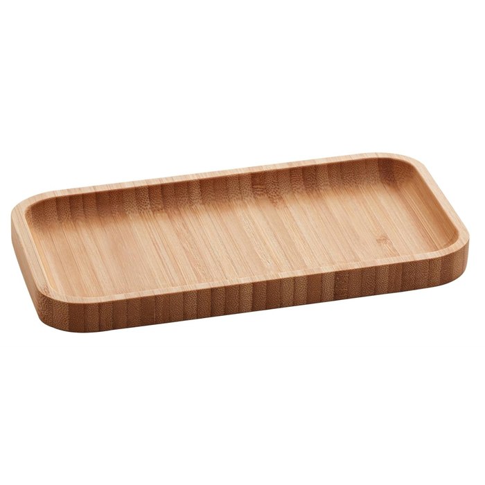 [6 UNIDADES] Bandeja de Bambu Hire Marrom Natural 20cm