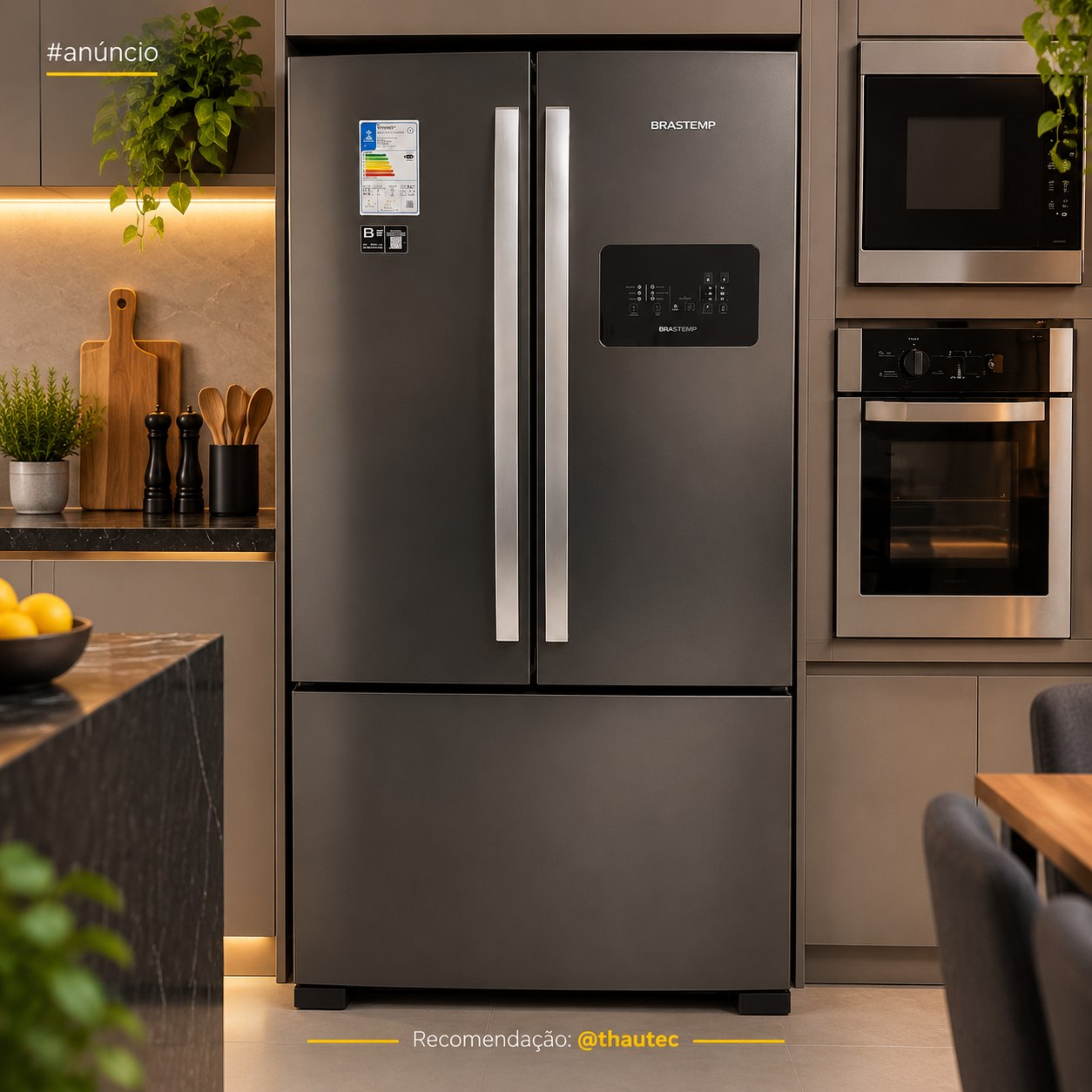 Geladeira 3 Portas Brastemp 559L Inverter/Inverse Inox (BRO85MK)