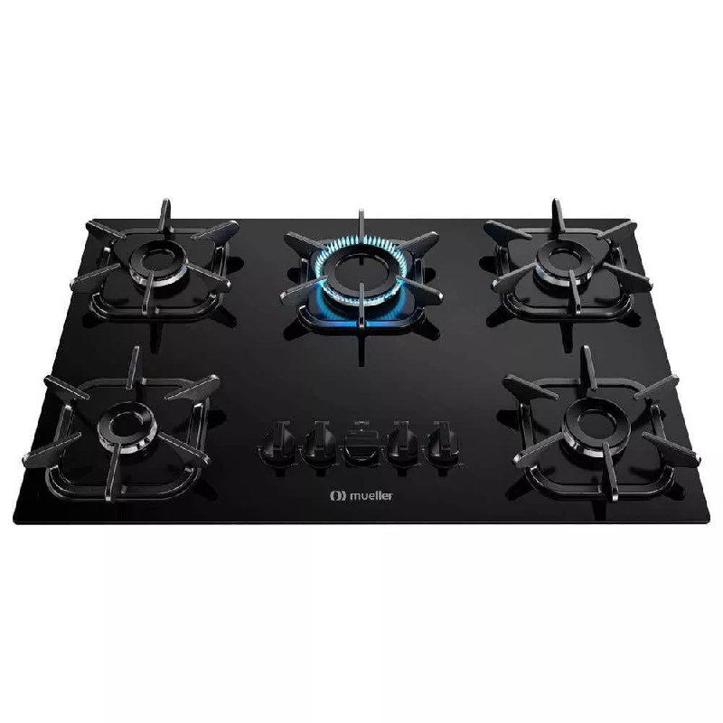 Cooktop Mueller 5Q UC 5 bocas com Ultra Chama e Grades de Ferro Fundido Bivolt