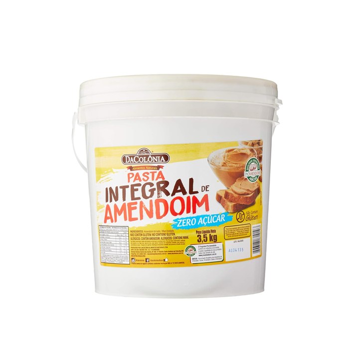 Pasta Integral de Amendoim DaColônia Balde 3,5kg