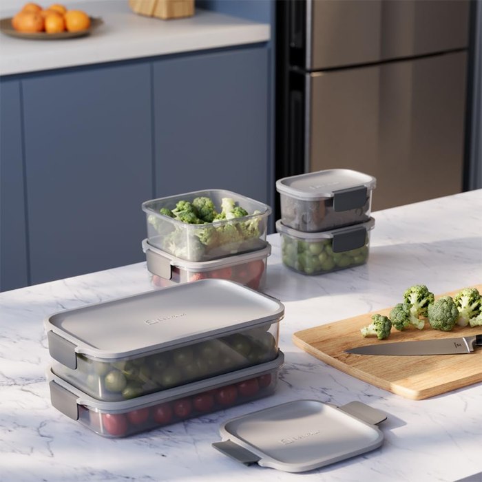 Kit Electrolux 6 Potes Herméticos Plástico Multiuso Vedação Silicone