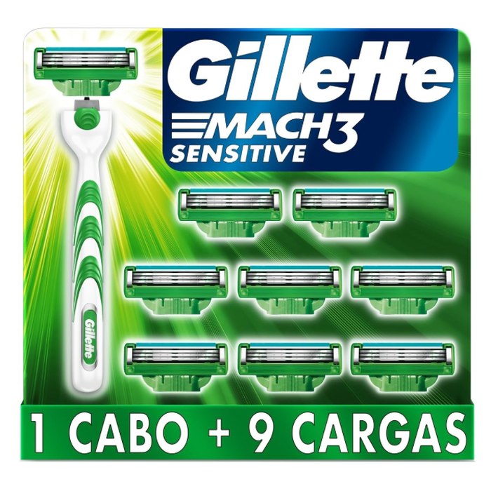 Gillette Aparelho De Barbear Mach3 Sensitive + 9 Cargas