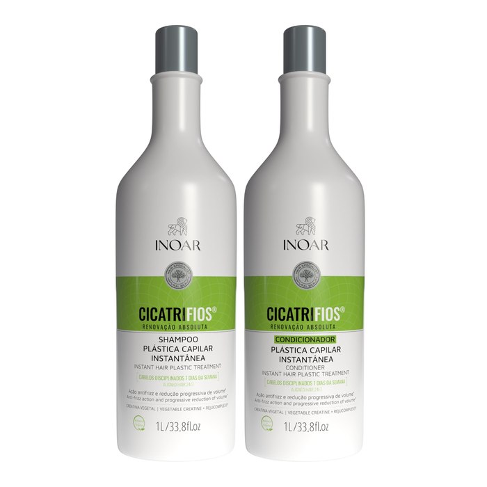 Kit Inoar CicatriFios Plástica Capilar Shampoo e Condicionador 2x1L