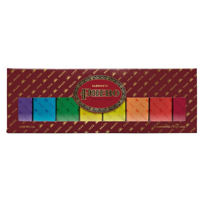 Phebo Caixa de Sabonetes, Vinho, 90g, 8 unidades