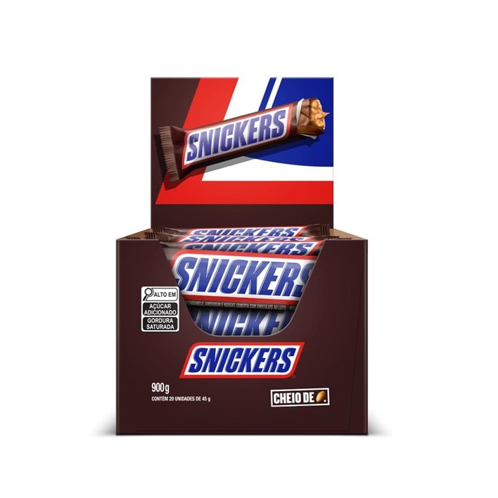 Chocolate Snickers Original Display com 20 unidades de 45g